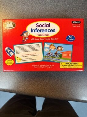 Social Inferences Fun Deck - Red Educational Card Game with secret decoder!